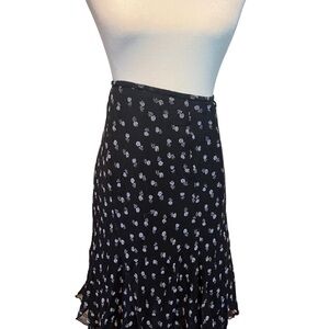 Jones New York Black Floral A-Line Skirt